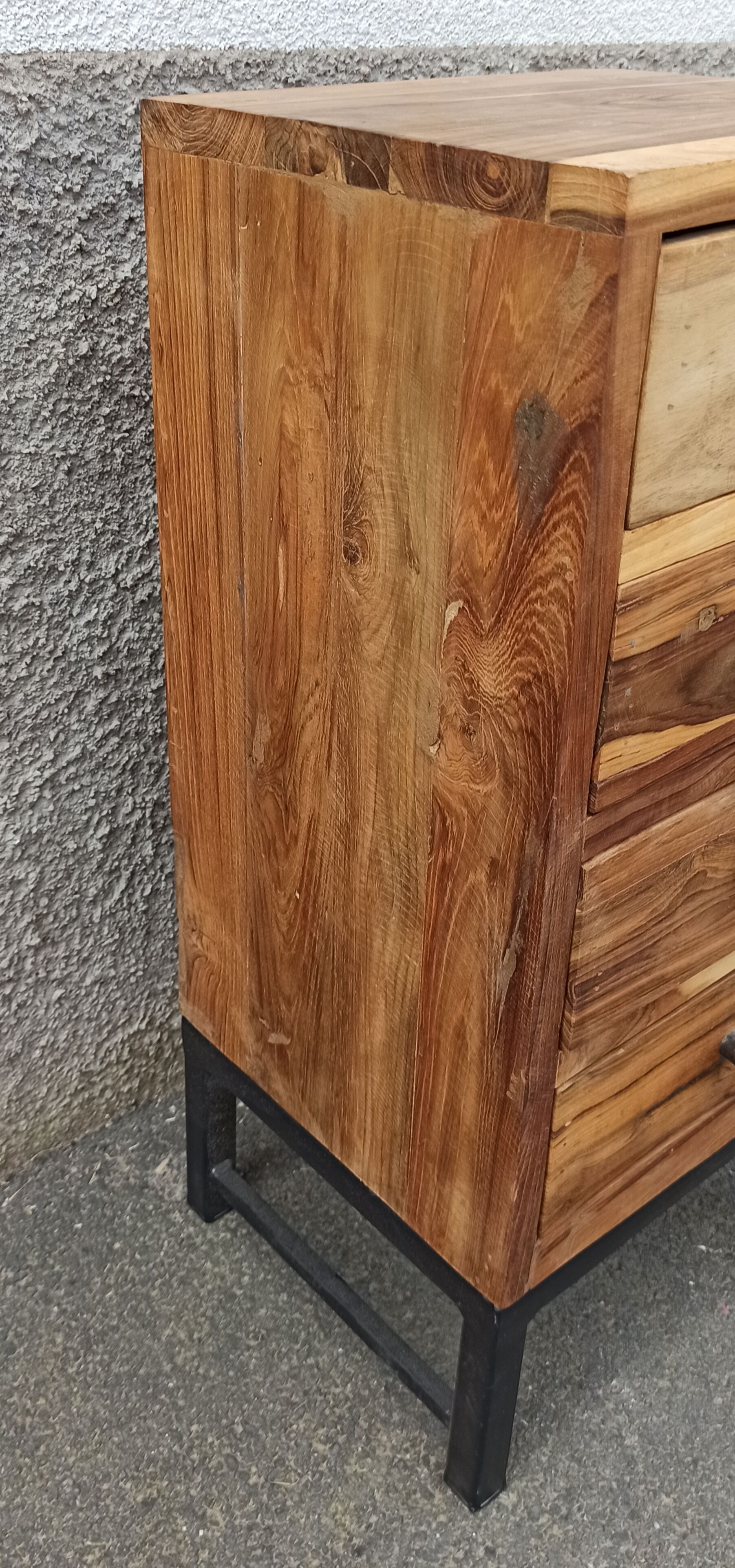 Pair of acacia bedside tables