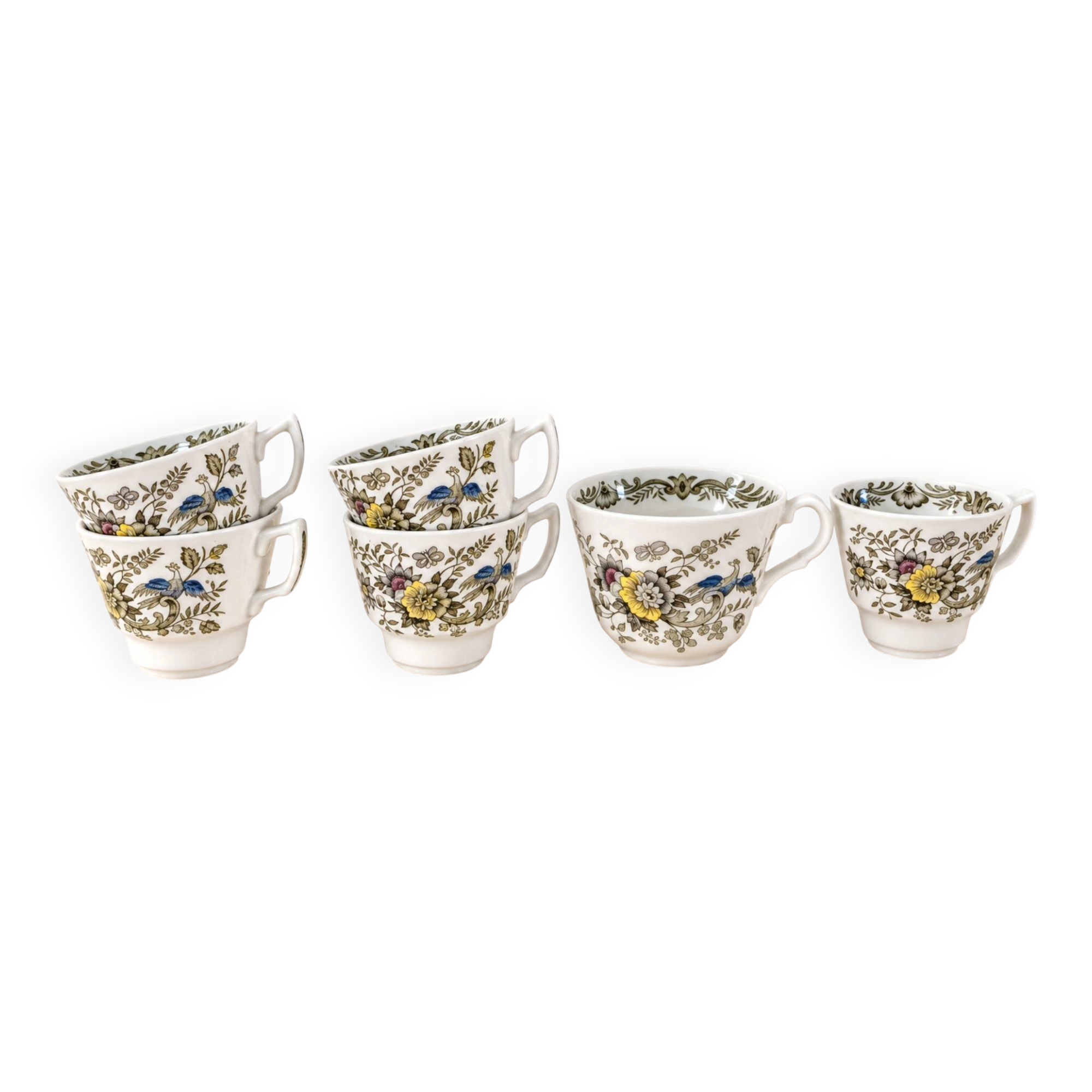 6 tasses Windsor 1981 – Jardin anglais fleuri
