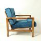 Fauteuil scandinave bleu marine velvet 1965  Z. Baczyk design chaise de salon