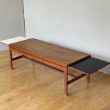 Scandinavian teak coffee table with extensions
