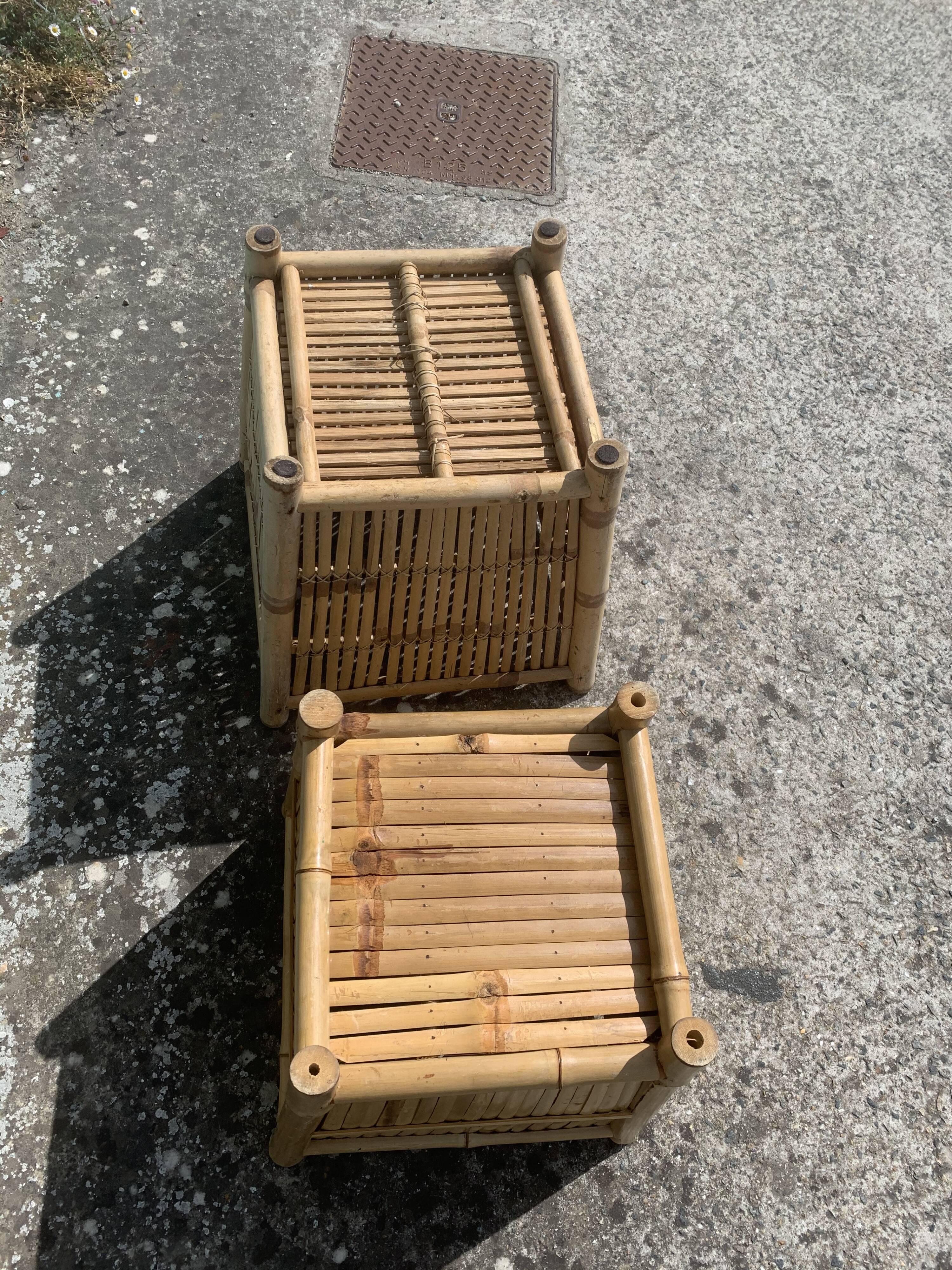 Lot of 2 bamboo pot covers