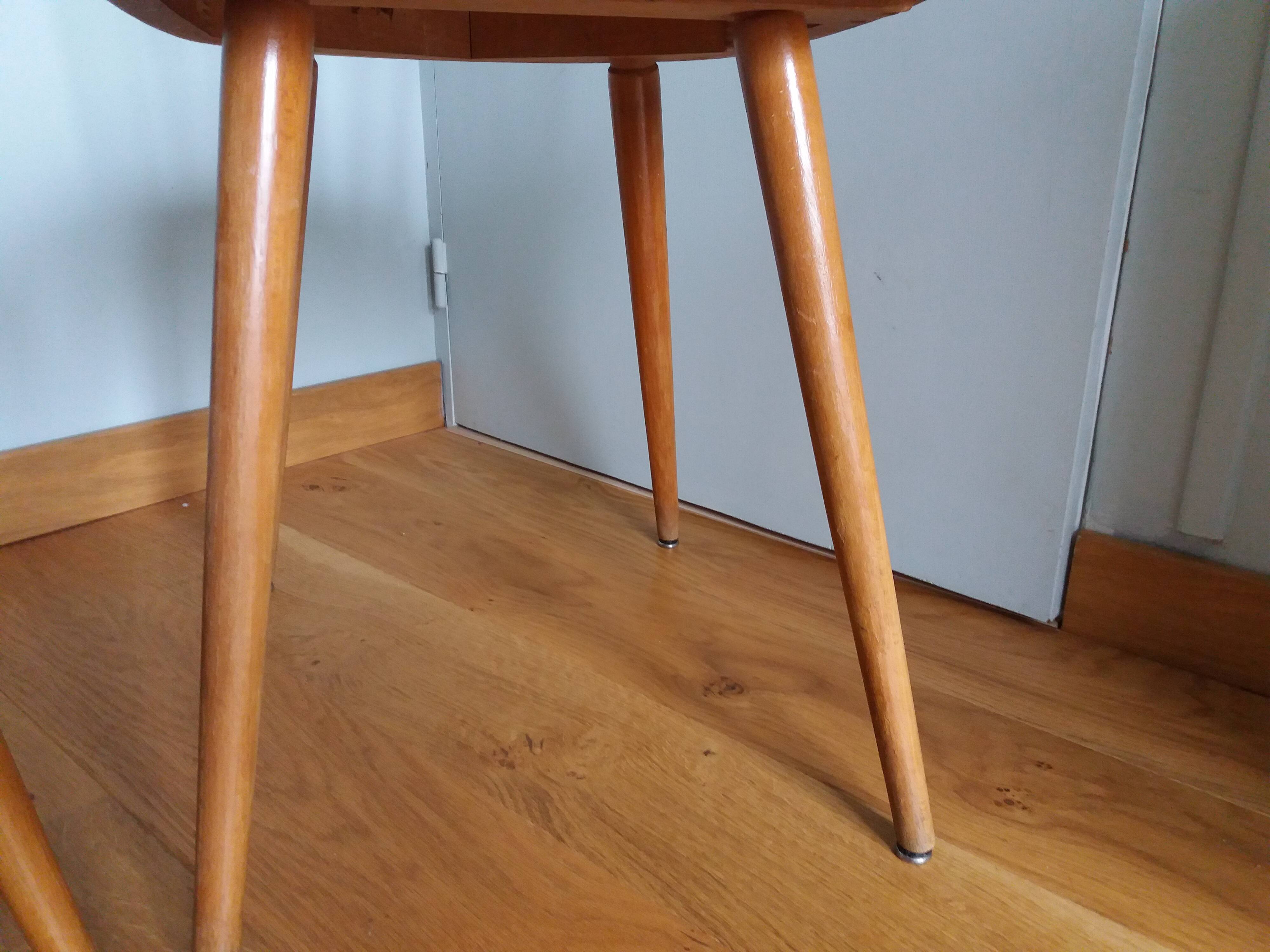 2 chairs bistro Baumann model 740 wood and skaï Scandinavian style