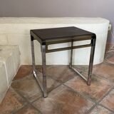 Side table. Chrome and plexiglass. 1970. Space age.