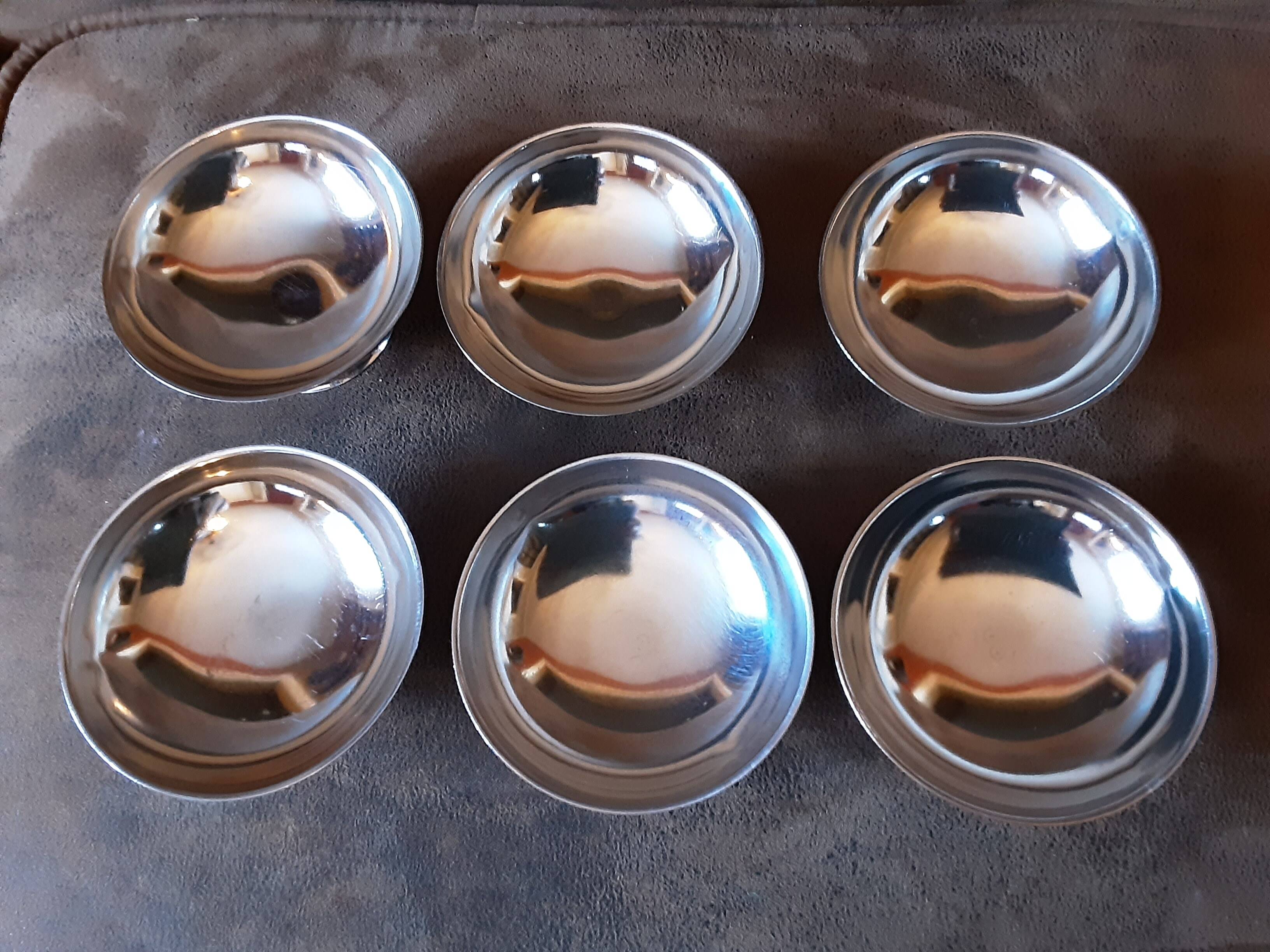 Lot de 6 coupelles sur pied inox