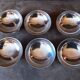 Lot de 6 coupelles sur pied inox