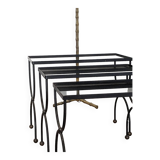 Nesting tables in opaline iron from the 40s, France