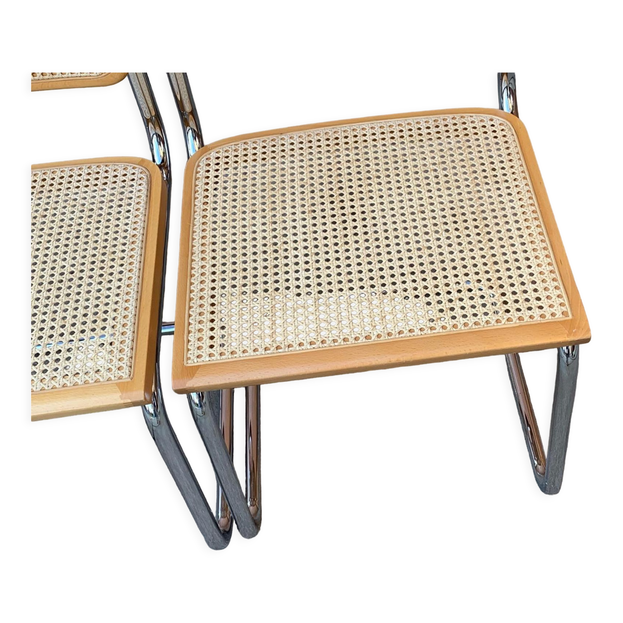 Pair of mid century Cesca chairs by Marcel Breuer