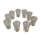 Lot de 9 verres à filets dorés