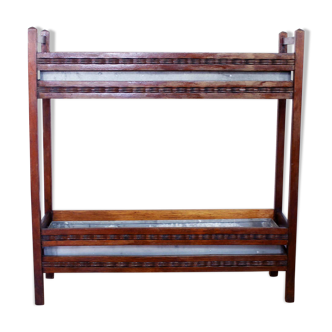 Solid wood and zinc planter