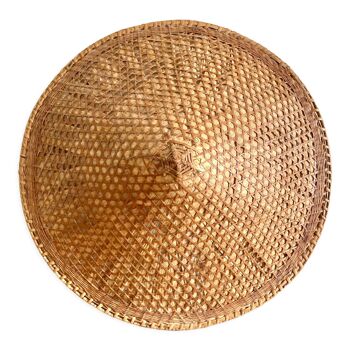 Asian hat vintage rattan canning