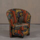 Postmodern abstract upholstery armchairs, Germany 1980s set of 2