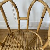 Pair of vintage rattan armchairs