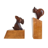 Dog & cat bookends