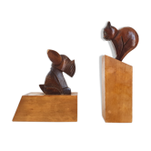 Dog & cat bookends