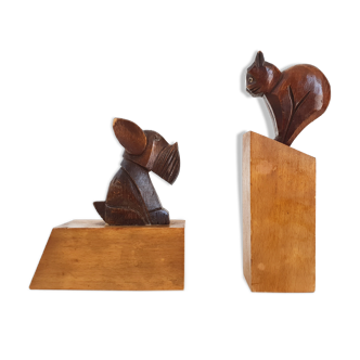 Dog & cat bookends