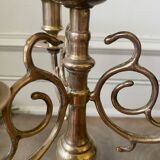 Pair of old brass candlesticks