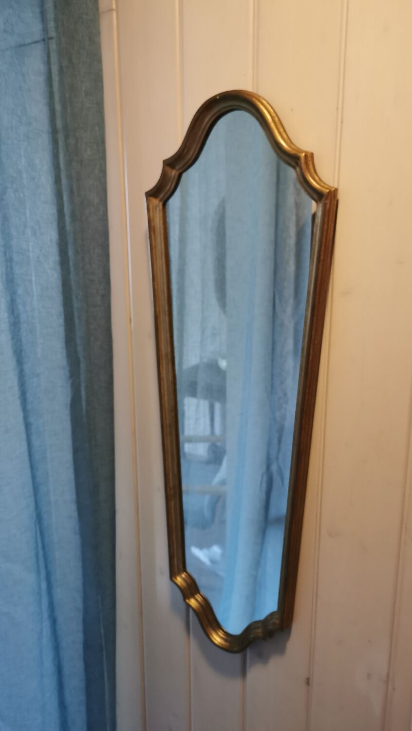 Long gilded mirror Louis XV style, 95x35 cm