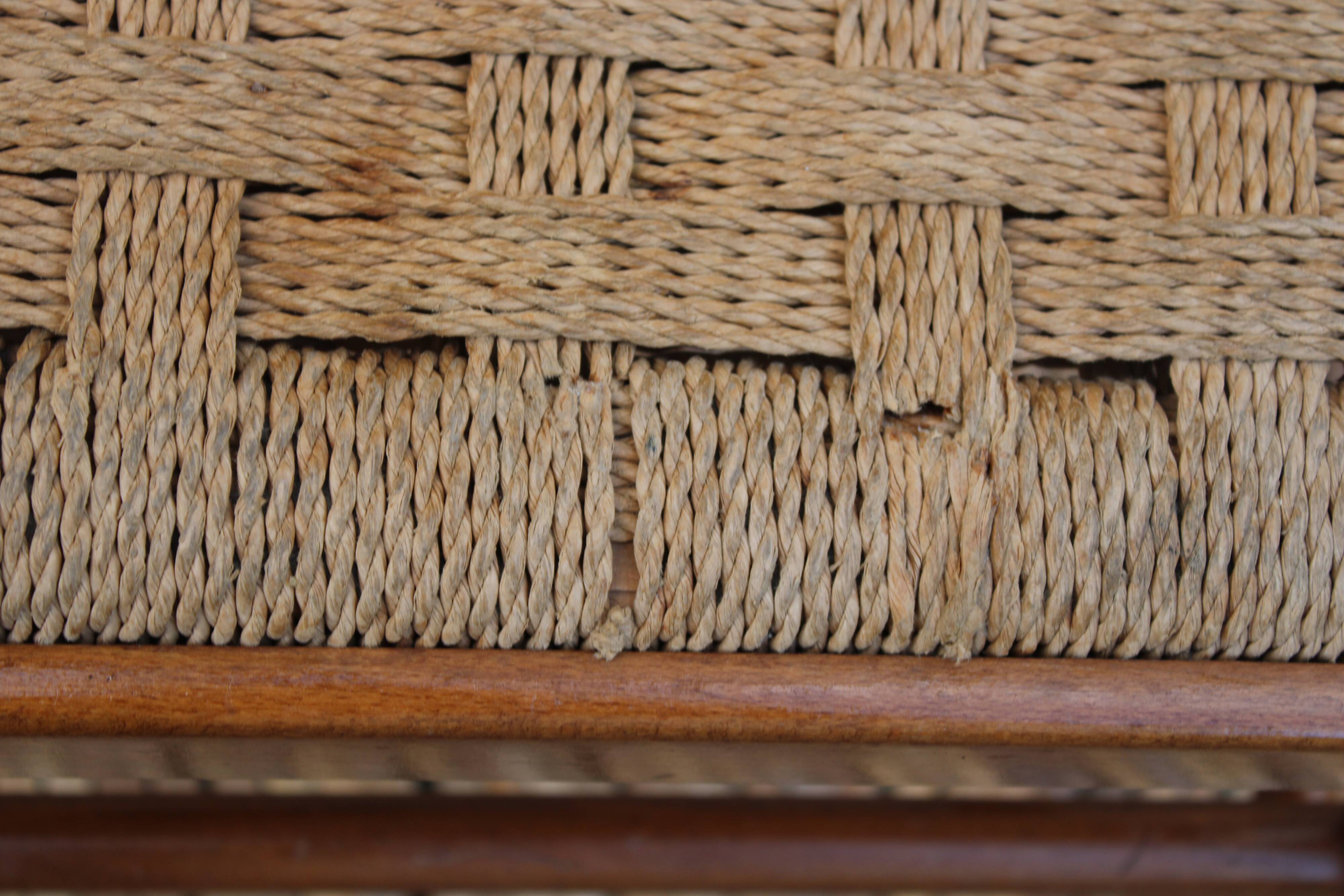 Pair of wooden and rope chairs