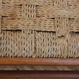 Pair of wooden and rope chairs