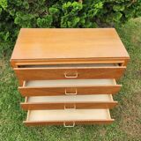 Antique vintage chest of drawers with spindle legs and 4 drawers, 1970s