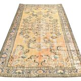 5x8 Mustard & Yellow Bordered Vintage Rug, 160x255Cm