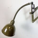 Green Industrial Military Gooseneck Scissor Wall Lamp from Elektroinstala,