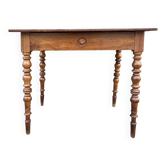 Wooden writing table or desk, Louis Philippe, turned legs, vintage