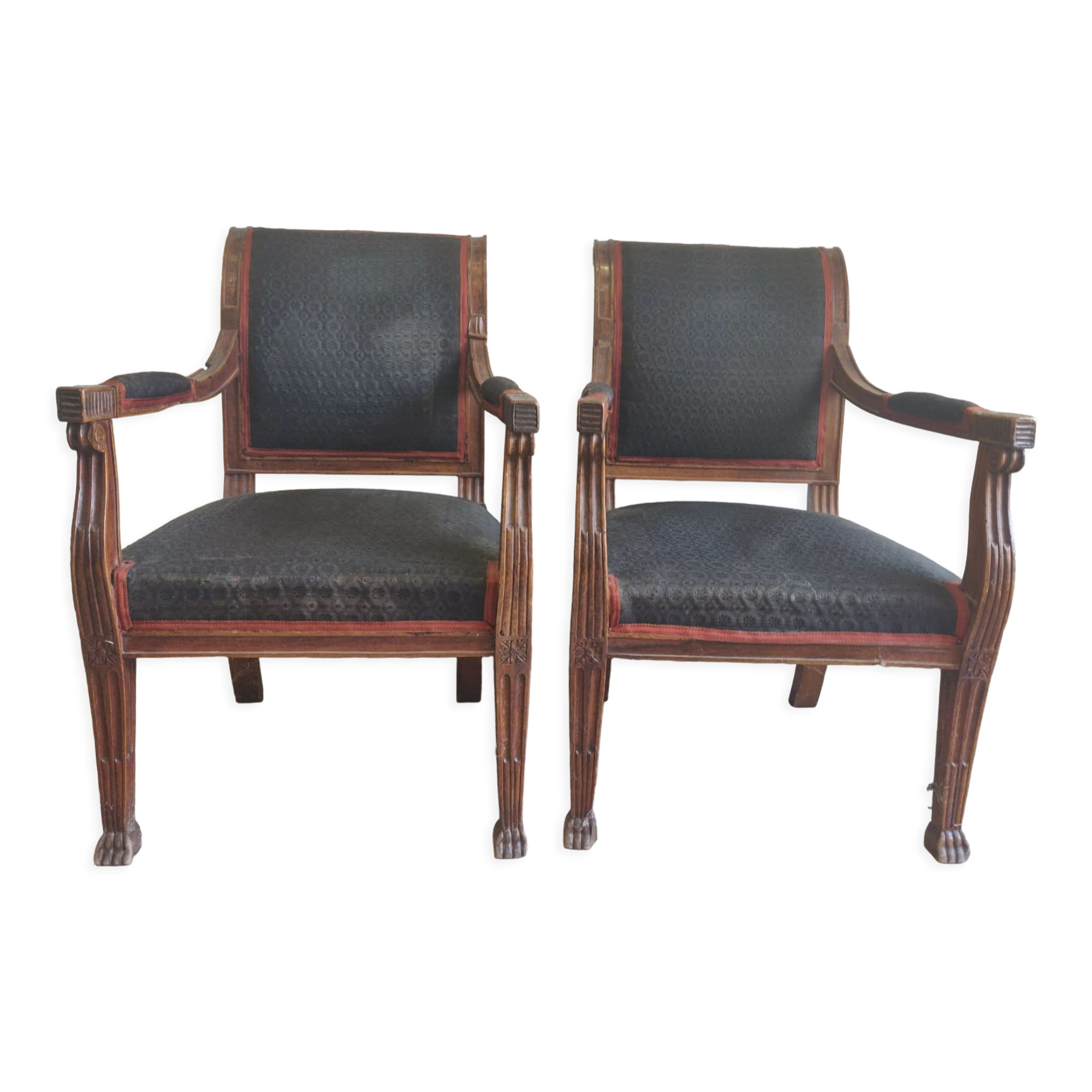 Pair of armchair epoque Ier empire style return of egypyte
