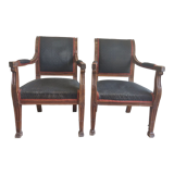 Pair of armchair epoque Ier empire style return of egypyte
