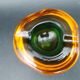 Rare Murano glass "Multi-Color" ashtray with Seguso shell elements