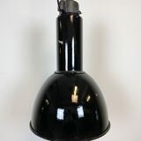 Industrial bauhaus black enamel pendant lamp, 1930s