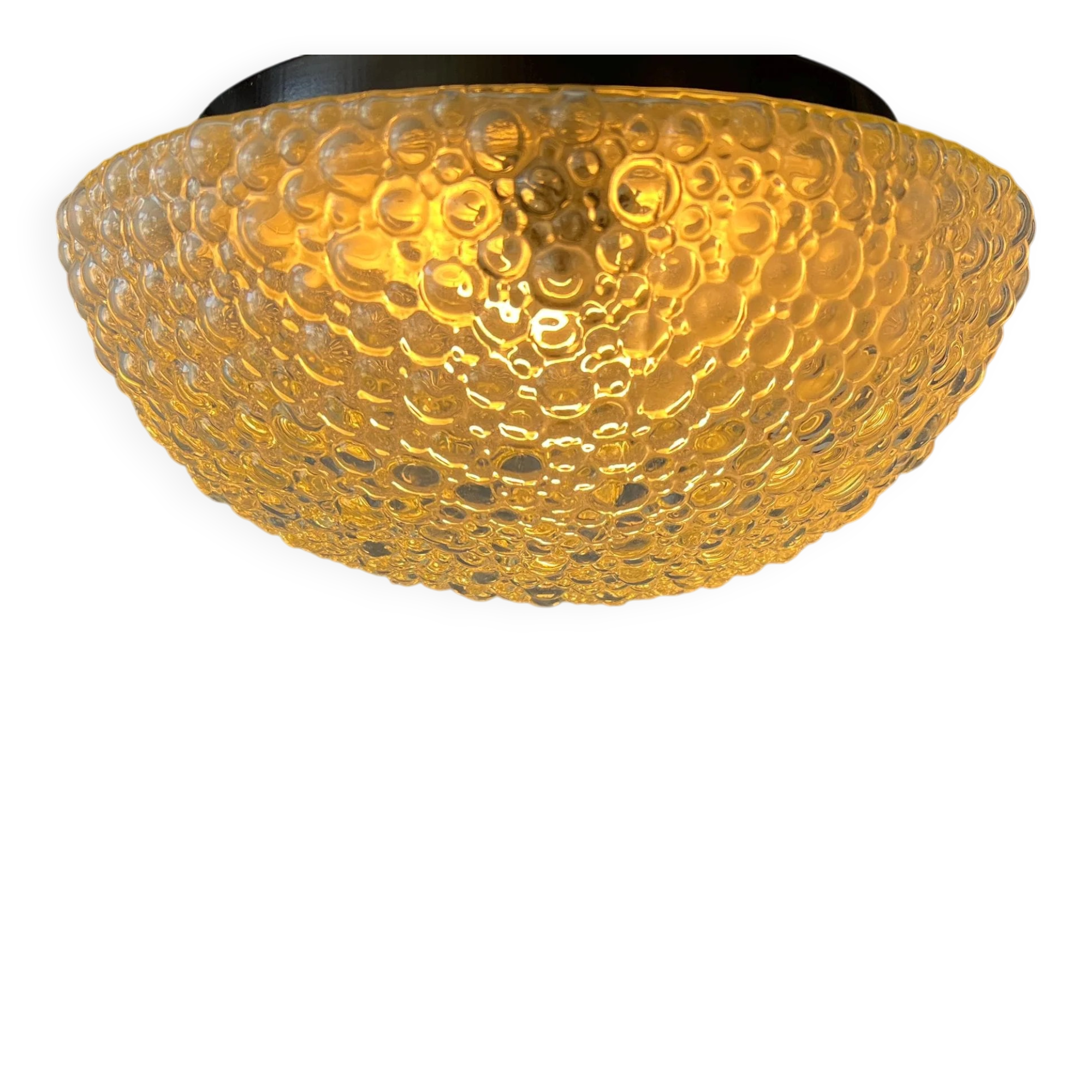 Vintage glass ceiling light by Helena Tynell for Glashütte Limburg