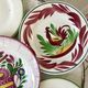 Set of 6 flat plates mismatched Digoin Sarreguemines models Rooster and Casino 30s