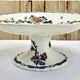 Compotier fruit cutters on pedestal Gien rooster and peonies 1938 1960