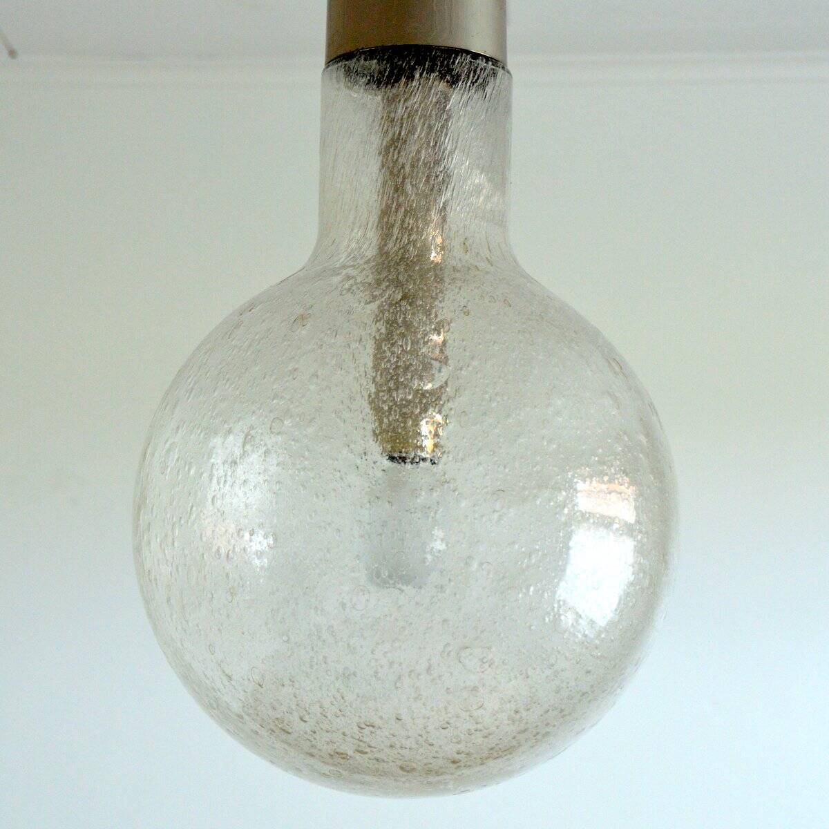 Vintage 1970s Peill and Putzler bubble glass pendant light