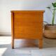 Vintage wooden and rattan storage bench – 1960s – Retro storage bench
