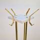 Italian Carrara Marble and Brass Freestanding Coat Rack, 1960s