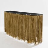 Console by Sergio Ponzio IV, patinated metal and strings, circa 1970