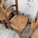 Set of 4 oak and straw chairs Dudouyt 1940