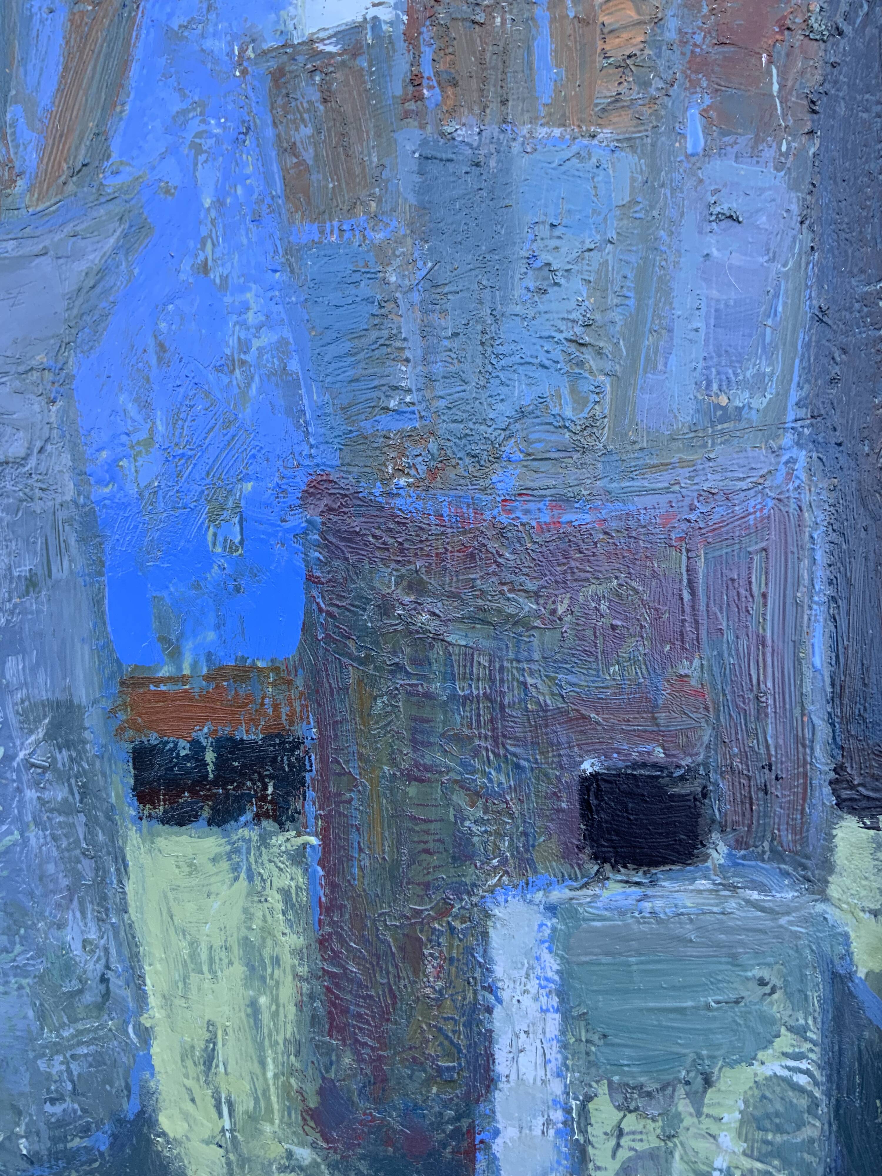 Vintage Modernists Oil Painting Blue Still Life By Svan Grandin Mid 20th Century