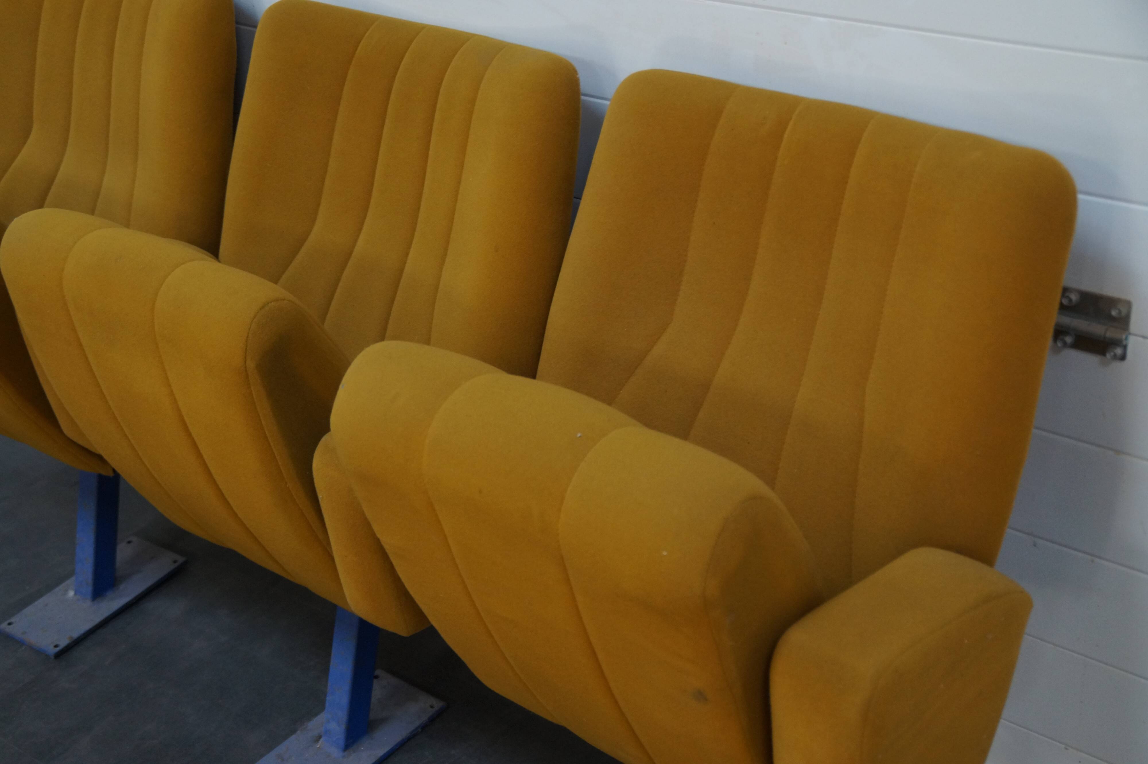 Set of 3 vintage cinema chairs