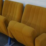 Set of 3 vintage cinema chairs