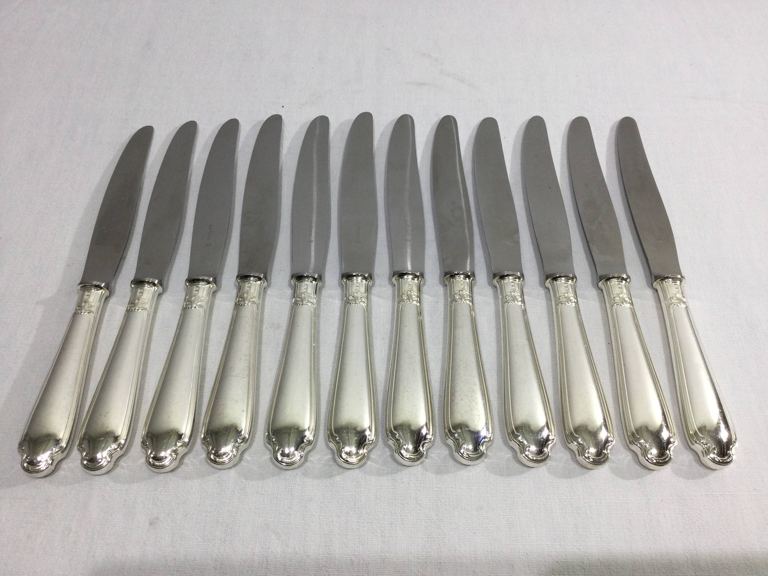 Christofle - Alfenide Silver Metal Knives