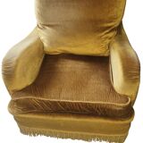 Pair of vintage gold velvet armchairs - excellent condition