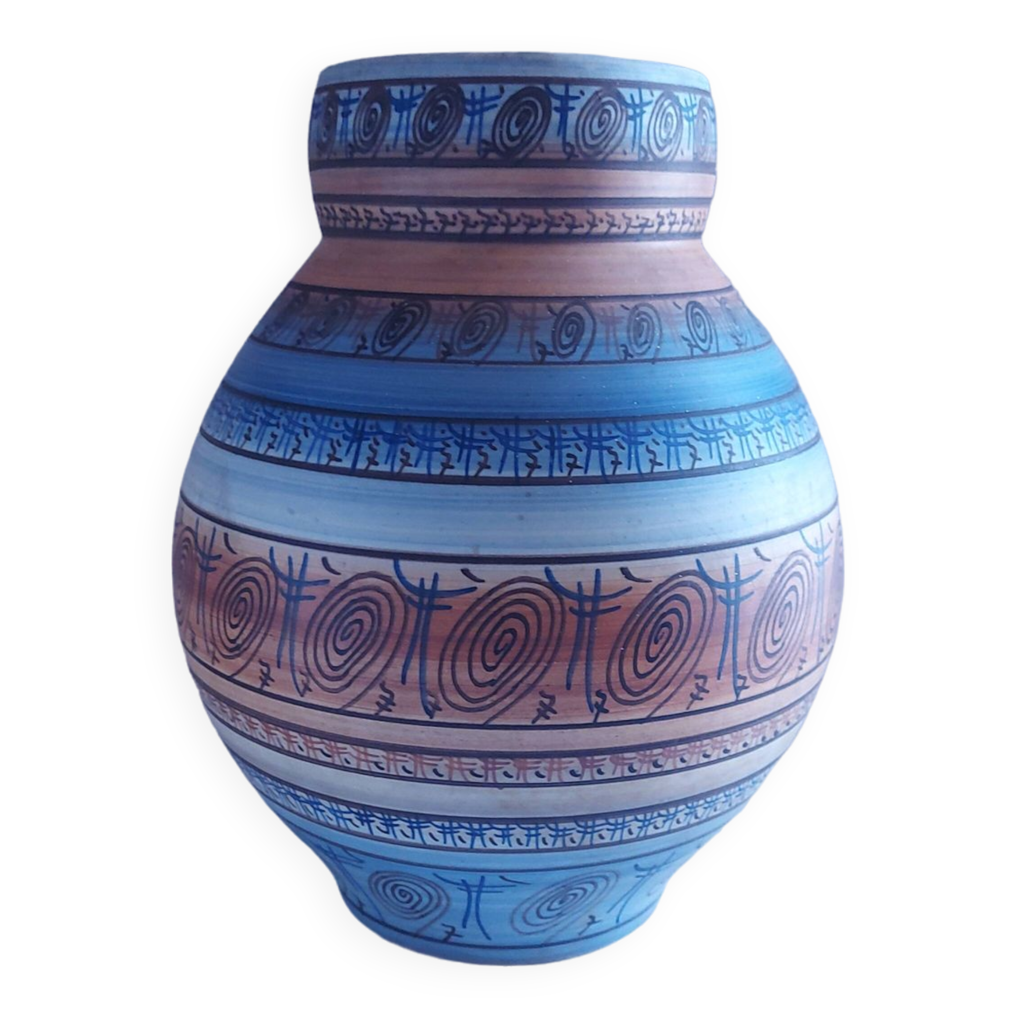 Ceramic vase vallauris lb, l bacculini