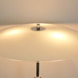Steel and milky glass table light by Ikea, 1970s