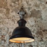 Pair of vintage black enameled metal wall sconces adjustable