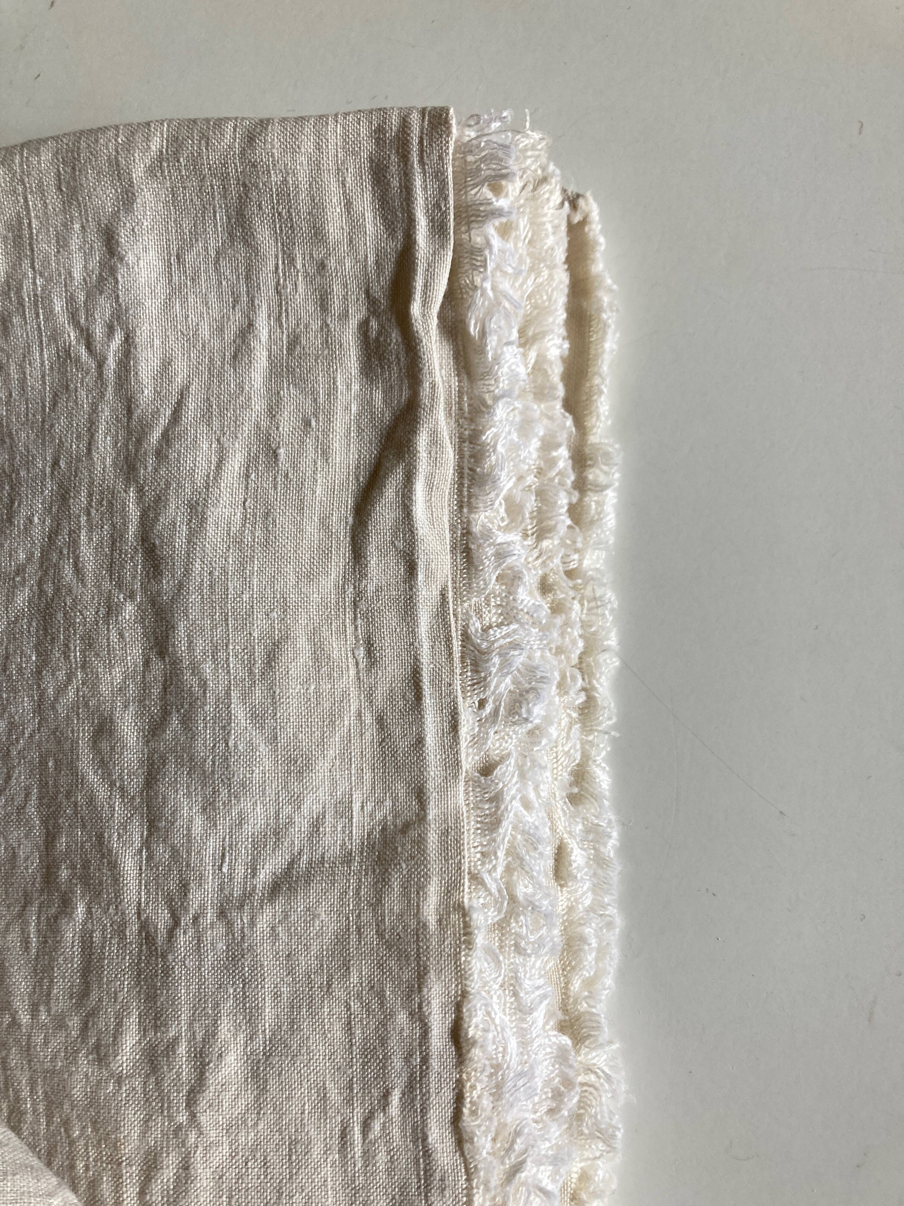 Farm tablecloth in raw linen canvas 19th L210cm