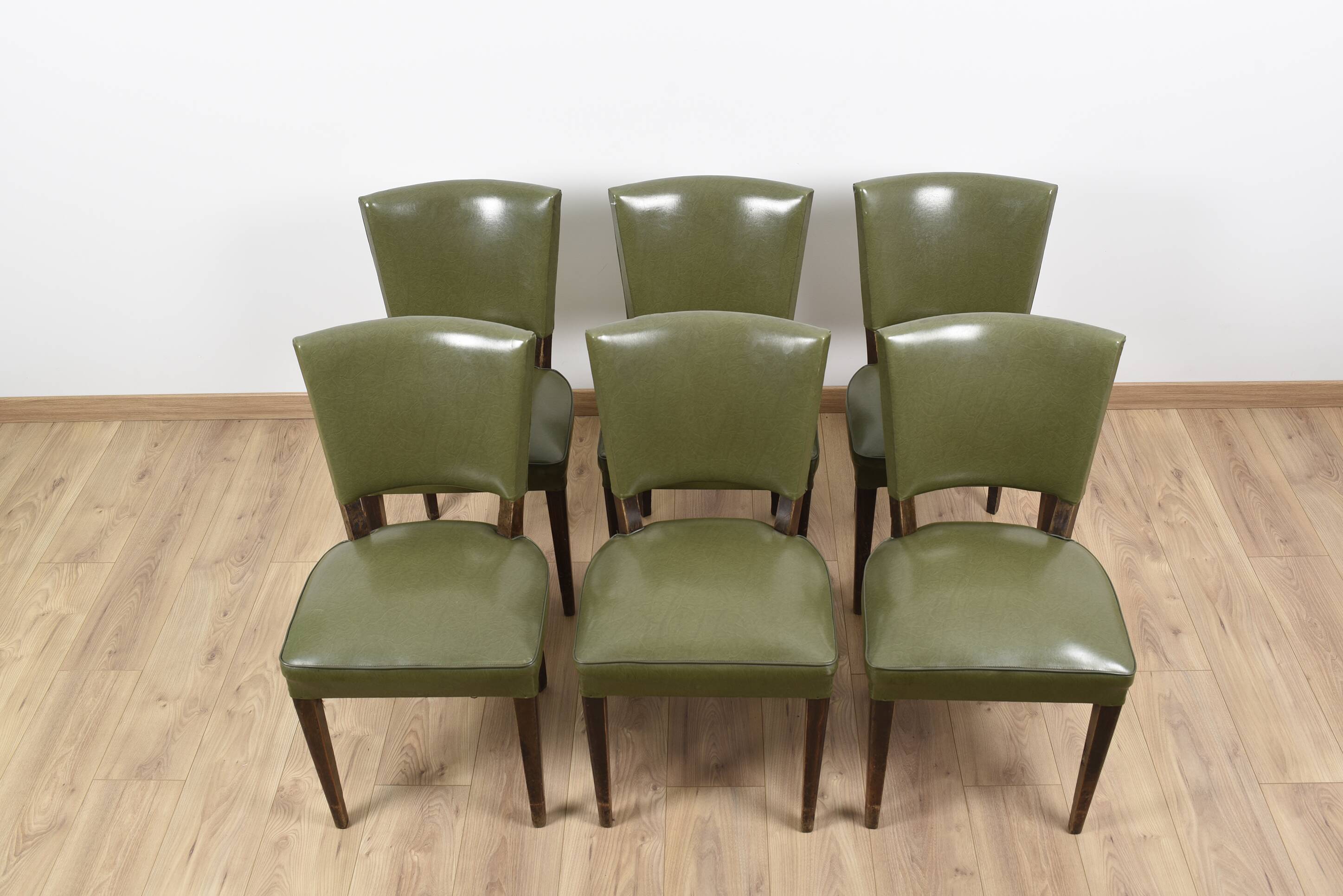 Leather and wood bistro chairs