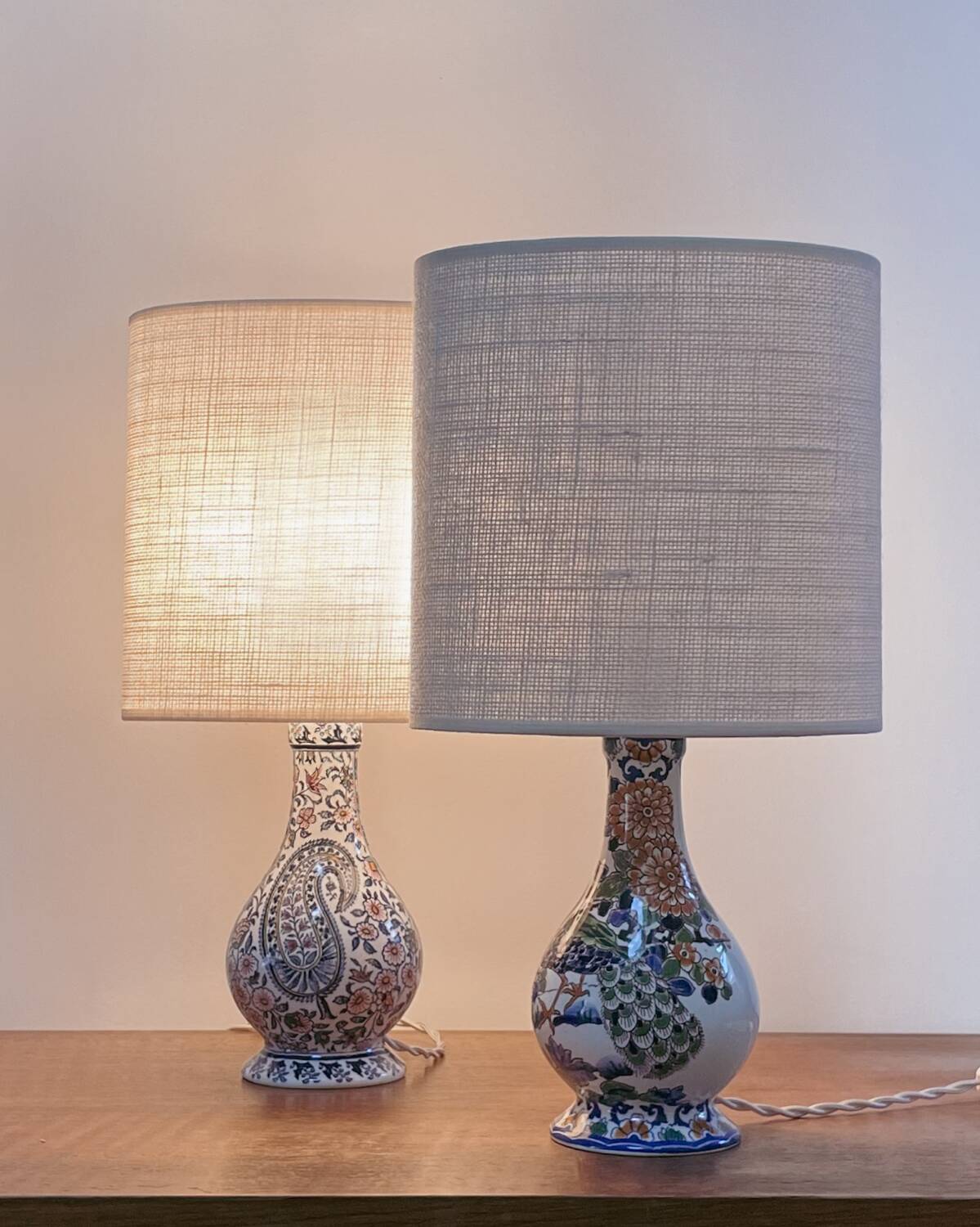 Paire lampes faïence de Gien